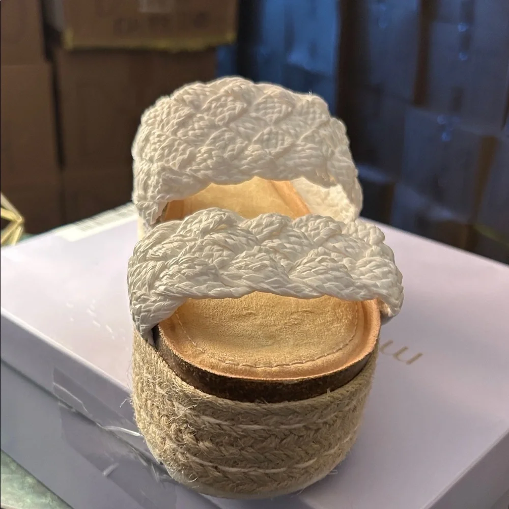 Madden Girl Cream Braided Espadrille Sandals